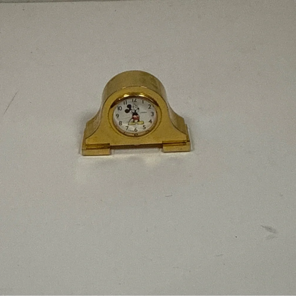Gold Mickey Mouse Desk Clock